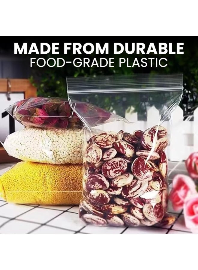 SNH Packing 100 Resealable Zip Bags - Clear Plastic Baggies15x20cm for Sandwiches, Snacks, Travel & Everyday Food Storage - Image 4